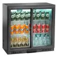 EXPOSITOR VITRINA REFRIGERADO DE ACERO PINTADO Y ALUMINIO - PARA BEBIDAS - Mod. AK191BBS - VENTILADO - CAPACIDAD de 176 litros - 2 PUERTAS CORREDERAS DE VIDRIO - TEMPERATURA +2° / +8°C - Medidas cm L 90 x P 50 x 84 H - Norma CE