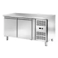 MESA REFRIGERADA DE ACERO INOX - PASTELERÍA - Ventilado - Mod. AK2104P - N. 2 PUERTAS - Capacidad lt. 390 - Temperatura -2°/+8°C - Dim. cm L 151 x P 80 x 85 H - CE