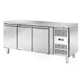 MESA REFRIGERADA DE ACERO INOX - VENTILADO - Mod. AK3104TN - GASTRONORM 1/1 (cm 53 x 32,5) - N. 3 Puertas - Cerradura - Capacidad Lt 417 - TEMPERATURA -2°/+8°C - Medidas cm. L 179,5 x P 70 x h 85 - CE