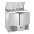 SALADETTE REFRIGERADA DE ACERO INOX - Mod. CM940 - ESTÁTICA -GASTRONORM 1/1(cm 53 x 32,5) - 2 PUERTAS REFRIGERADAS - TERMOSTATO DIGITAL - TEMPERATURA  +2º/+8ºC - Medidas cm. L 90 x P 70 x h 87,6 - Homologación CE
