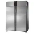 ARMARIO FRIGORÍFICO EN ACERO INOX AISI 304 - VENTILADO - Mod CH14RMMTN - GASTRONORM 2/1 - CAPACIDAD LT 1400 - N 2 PUERTAS - CON PARADA DE VENTILACIÓN - TEMPERATURA 0° +10°C - Medidas cm L 142 x P 80 x h 210