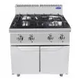 COCINA A GAS - Mod CV7I4DH1 - N 4 QUEMADORES - COMPARTIMIENTO NEUTRO CON PUERTA - CON LLAMA PILOTO - Potencia kW 21 - Medidas cm L 80 X F 70 X H 108,5