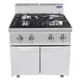 COCINA A GAS - Mod. CV9I4DH2 - N. 4 FUEGOS - COMPARTIMIENTO NEUTRO CON PUERTA - CON LLAMA PILOTO - Potencia kW 48 - Medidas cm L 80 X F 90 X H 114 - Homologación CE