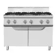 COCINA A GAS - Mod. CV9I6DH2 - N. 6 FUEGOS - COMPARTIMIENTO NEUTRO CON PUERTA - CON LLAMA PILOTO - Potencia kW 72 - Medidas cm L 120 X F 90 X H 114 - Homologación CE