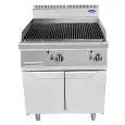 PARRILLA DE PIEDRA VOLCÁNICA A GAS - Mod. CV9I8EH - COMPARTIMIENTO CON PUERTAS BATIENTES - Potencia kW 18 - Medidas cm L 80 X F 90 X H 114 - Homologación CE