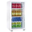 EXPOSITOR REFRIGERADO PARA BEBIDAS - Mod. AX120RG - Capacidad lt. 90 - N. 1 puerta de cristal - Ventilada - Temperatura 0/+10°C - Potencia W 85 - Alimentación monofásica - Dimensiones cm A 44,5 x P 51 x 83,1h – CE