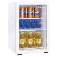 EXPOSITOR REFRIGERADO PARA BEBIDAS - Mod. AX85RG - Capacidad lt. 75 - N. 1 puerta de cristal - Ventilada - Temperatura 0/+10°C - Potencia W 80 - Alimentación monofásica - Dimensiones cm A 44,5 x P 51 x 67,6h – CE