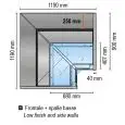 Pantalla refrigerada 90° CA FB (cerrada) con cristal recto - Conducto - Dimensiones cm L 118,8 x P 89,8 x H 126