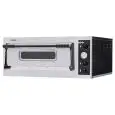 HORNO ELÉCTRICO MECÁNICO PARA PIZZA - Mod. BASIC 4 - N. 1 cámara - Superficie de cocción con piedras refractarias - Medidas de la Cámara de cocción cm 66x66x14h - N. Pizzas 4 (Ø cm 32) - Potencia 4,7 Kw - CE