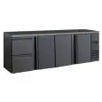 NEVERA DE RETRO BAR PARA BEBIDAS - Mod. DD 423 UF - Temperatura 0°/+10°C - Capacidad lt. 586 - Alimentación monofásica V220/1 - Potencia W 320 - Medidas cm. L 254,2 x P 51,3 x h 86 - Peso Kg. 123