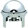 Chafing dish - Mod CD6504 - Estructura de acero inoxidable pulido - Tapa roll top 180° - Quemadores de alcohol - Medidas L 50 x P 52 x 45 h