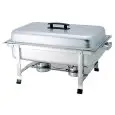 CHAFING DISH - Mod CD7905 - ESTRUCTURA RECTANGULAR DE ACERO INOXIDABLE - QUEMADORES DE ALCOHOL - MEDIDAS cm L 67 x P 37 x 41 h