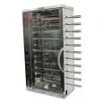 MULTIGRILL - MOD. CEV6 -  Armazón de acero inox - N. 3 resistencias blindadas independientes con regulador de energía - N. 6 + 5 espadas inox - Voltaje 400v/3N TRIFÁSICO - Potencia 5,4 KW - Medidas: cm L 58,7 X P 31,5 X 109 h - CE