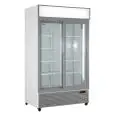 ARMARIO FRIGORÍFICO DE ACERO PINTADO - PARA BEBIDAS - VENTILADO - Mod. EN1100X2IEUN - CAPACIDAD Lt 888 - N. 2 PUERTAS CORREDERAS ACRISTALADAS - TEMPERATURA 0/+10°C - DIM. cm L 113 x P 70 x H 202,3 - CE