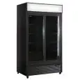 ARMARIO FRIGORÍFICORIFERO EN ACERO VERNICIATO - PARA BEBIDAS - VENTILADA - Mod. EN1100X2IEUN B - CAPACIDAD Lt 888 - N. 2 PUERTAS ACRISTALADAS CORREDERAS - TEMPERATURA 0/+10°C - Medidas cm L 113 x P 70 x H 202,3 - Homologación CE