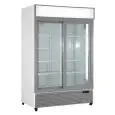 ARMARIO FRIGORÍFICO DE ACERO PINTADO - PARA BEBIDAS - VENTILADO - Mod. EN1300X2IEUN - CAPACIDAD Lt 1057 - N. 2 PUERTAS CORREDERAS ACRISTALADAS - TEMPERATURA 0/+10°C - DIM. cm L 133 x P 70 x H 202,3 - CE