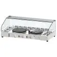 Crepera eléctrica de 2 placas de cocción con vitrina Allforfood ERCEE40G