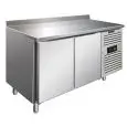 MESA REFRIGERADA CON PETO DE ACERO INOX AISI 304 - VENTILADO - Mod CXF2200BT - GASTRONORM 1/1 (cm 53 x 32,5) - N. 2 PUERTAS - CAPACIDAD Lt 313,5 - TEMPERATURA -18°/-22°C - Dim. cm. L 136 x P 70 x h 96