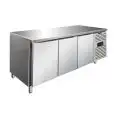 MESA REFRIGERADA DE ACERO INOX AISI 304 - VENTILADO - Mod CXF3100BT - GASTRONORM 1/1 (cm 53 x 32,5) - N 3 PUERTAS - CAPACIDAD Lt 358 - TEMPERATURA -18°/-22°C - Dim cm L 179,5 x P 70 x h 86