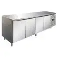 MESA REFRIGERADA DE ACERO INOX AISI 304 - VENTILADO - Mod CXF4100BT - GASTRONORM 1/1 (cm 53 x 32,5) - N 4 PUERTAS - CAPACIDAD Lt 476 - TEMPERATURA -18°/-22°C - Dim cm L 223 x P 70 x h 86