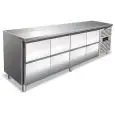 Mesa refrigerada modelo CXF 4180 TN, temperatura -2°C / +2°C, capacidad bruta 476 Lt, dimensiones exteriores 2230 x 700 x 860 mm.