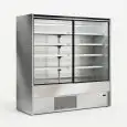 EXHIBICIÓN DE PARED REFRIGERADA DE AUTOSERVICIO - REFRIGERACIÓN VENTILADA - TEMPERATURA °C +0/+2 - ADECUADA PARA BEBIDAS, PRODUCTOS LÁCTEOS Y PRODUCTOS PREENVASADOS - MOD. CHAMONIX 4P CP - PUERTAS CORREDERAS - 4 ESTANTERÍAS