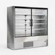 EXHIBICIÓN DE PARED REFRIGERADA DE AUTOSERVICIO - REFRIGERACIÓN VENTILADA - TEMPERATURA °C +0/+2 - ADECUADA PARA BEBIDAS, PRODUCTOS LÁCTEOS Y PRODUCTOS PREENVASADOS - MOD. CHAMONIX 4P CP - PUERTAS CON BISAGRAS - 4 BALDAS