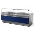 Mostrador vitrina para alimentos refrigerado - Mod MR 9.5 VD - Ventilado - Temperatura de +2 a +5°C - Profundidad de la superficie de exposición: 90 cm