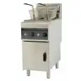 FREIDORA ELÉCTRICA - LÍNEA BECK - Modelo DF 10+10 LT - Capacidad de aceite de 20 litros - Potencia de 6 kW + 6 kW - Alimentación trifásica - Dimensiones cm L 40 x P 80 x 110 H - Norma CE