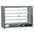 VITRINA CALIENTE - Mod. DH 805 - Estructura de acero inox - Cristal corredero en un lado - N. 5 pisos - Potencia kW 1,5 - Alimentación monofásica - Medidas cm A 86,5 x F 36 x 62,5h - Homologación CE