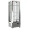 VITRINA EXPOSITORA EN ISLA REFRIGERADA PARA PASTELERÍA - MOD. DIVA 451 Q - ESTRUCTURA EXTERIOR DE COLOR PLATINUM - Temp. °C +4/+10 - ALIMENTACIÓN MONOFÁSICA - POTENCIA W 400 - CAPACIDAD: 450 LT - REFRIGERACIÓN VENTILADA - DIM CM L 70 x P 68 x h 187,5 - PE