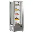 VITRINA EXPOSITORA EN ISLA REFRIGERADA PARA PASTELERÍA - MOD. DIVA 451 R - ESTRUCTURA EXTERIOR DE COLOR PLATINUM - ESTANTES INTERNI ROTANTI - Temp. °C +4/+10 - ALIMENTACIÓN MONOFÁSICA - POTENCIA W 450 - CAPACIDAD: 450 LT - REFRIGERACIÓN VENTILADA - DIM CM