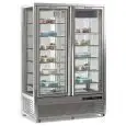 VITRINA EXPOSITORA EN ISLA REFRIGERADA PARA PASTELERÍA Y HELADERÍA - MOD. DIVA 901 GBT-BTV - DOS COMPARTIMENTOS SEPARADOS - Temp. °C -10/-19, -15/-21 - ALIMENTACIÓN MONOFÁSICA - POTENCIA W 950 - CAPACIDAD TOTAL: 800 LT - REFRIGERACIÓN ESTÁTICA (COMPARTIME