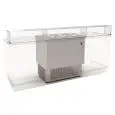 VITRINA EMPOTRADO PARA HELADO MANTECADO Y GRANIZADOS - MOD DOLCE VITA IN 6 - CAPACIDAD LT 240 - TEMPERATURA DE -5°/-20°C - DIMENSIONES cm L 96,5 x P 64,6 x H 100 - NORMA CE
