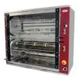 ASADOR PLANETARIO A GAS - MOD. DOUBLEGRILL84/P - CAPACIDAD N. 84 POLLOS - Doble sistema planetario - Sistema de dobles motores Grill Plus - Vetri temperati frontali - N. 6+6 de cm 111,5 - Motorreductores V 24 - Potencia: 100 W - Potencia térmica: 26,5 Kw 