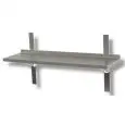 Kit de n° 1 balda inox 304 perforada de pared con peto posterior - Soportes y cremalleras incluidas