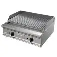 PARRILLA DE PIEDRA VOLCÁNICA A GAS DE SOBREMESA - MOD. G7DV2DD - Potencia kW 16 - Medidas: cm A 80 x F 70 x H 27 - Homologación CE