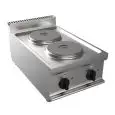 COCINAS ELÉCTRICAS DE SOBREMESA - MOD. G7GWEV2DD - N. 2 planchas redondas - Potencia kW 5,2 - Medidas: cm A 40 x F 70 x H 27 - Homologación CE
