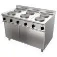 COCINA ELÉCTRICA 6 FUEGOS - MOD. G7GWEV6DC - Armario abierto - Potencia kW 15,6 - Medidas: cm A 120 x F 70 x H 85 - Homologación CE