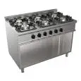 COCINA A GAS 6 FUEGOS - MOD. G7NURG6DC3M3G - Armario abierto - Potencia kW 36 - Medidas: cm A 120 x F 70 x H 85 - Homologación CE
