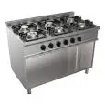 COCINA A GAS 6 FUEGOS - MOD. G7NURG6DC6M - Armario abierto - Potencia kW 27 - Medidas: cm A 120 x F 70 x H 85 - Homologación CE