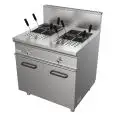 CUECEPASTAS A GAS - MOD. G7MUI2V80 - N. 2 cubas Lt. 28 + 28 - Armario neutro con puertas batientes - Potencia kW 22 - Medidas: cm A 80 x F 70 x H 85 - Homologación CE