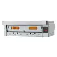 HORNO A GAS PARA PIZZAS - Mod. EGC/I - Superficie de cocción refractaria - Medidas interiores cámara cm A 123 x F 93 x h 15 - N. Pizzas 12 (Ø cm 30) - Capacidad: N. 4 Bandejas (cm 60x40) - Potencia máxima Kcal.h 24000 - Norma CE