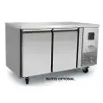 MESA REFRIGERADA DE ACERO INOX - VENTILADO - Mod.FQG4573 - Gastronorm 1/1 (cm 53 x 32,5) - N. 2 Puertas - Capacidad Lt 280 - TEMPERATURA -22°/-17°C - Dim. cm. L 136 x P 70 x h 85 - CE