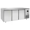 MESA REFRIGERADA DE ACERO INOX - VENTILADO - Mod.EPF3472GR-304T - GASTRONORM 1/1 (cm 53 x 32,5) - N. 3 Puertas - Capacidad Lt 420 - TEMPERATURA -22°/-17°C - Dim. cm. L 179,5 x P 70 x h 85 - CE