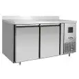MESA REFRIGERADA CON PETO DE ACERO INOX - Para SNACK - VENTILADO - Mod.EPF3461GR-SB-304T - N. 2 Puertas - Capacidad Lt 240 - TEMPERATURA -22°/-17°C - Dim. cm. L 136 x P 60 x h 95 - CE