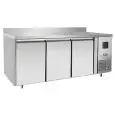 MESA REFRIGERADA CON PETO DE ACERO INOX - Para SNACK - VENTILADO - Mod.EPF3471GR-SB-304T - N. 3 Puertas - Capacidad Lt 360 - TEMPERATURA -22°/-17°C - Dim. cm. L 179,5 x P 60 x h 95 - CE