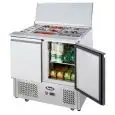 SALADETTE REFRIGERADA DE ACERO INOX AISI 304 - Mod. ESL3800GR - ESTÁTICA - GASTRONORM 1/1(cm 53 x 32,5) - N. 2 Puertas Refrigeradas - TEMPERATURA -2°/+8°C - Dim. cm. L 90 x P 70 x h 95 - CE