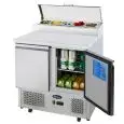SALADETTE REFRIGERADA DE ACERO INOX AISI 304 - Mod. ESL3832GR - ESTÁTICA - GASTRONORM 1/1(cm 53 x 32,5) - N. 2 Puertas Refrigeradas - TEMPERATURA -2°/+8°C - Dim. cm. L 90 x P 70 x h 94,7 - CE