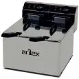 Freidora eléctrica de sobremesa - mod. EVO55 - Capacidad: 5+5 l - Potencia total: 3,2+3,2 kw - Monofásica 220v - Dimensiones A 355 x F 495 x H 325 mm - Peso 16 kg - CE